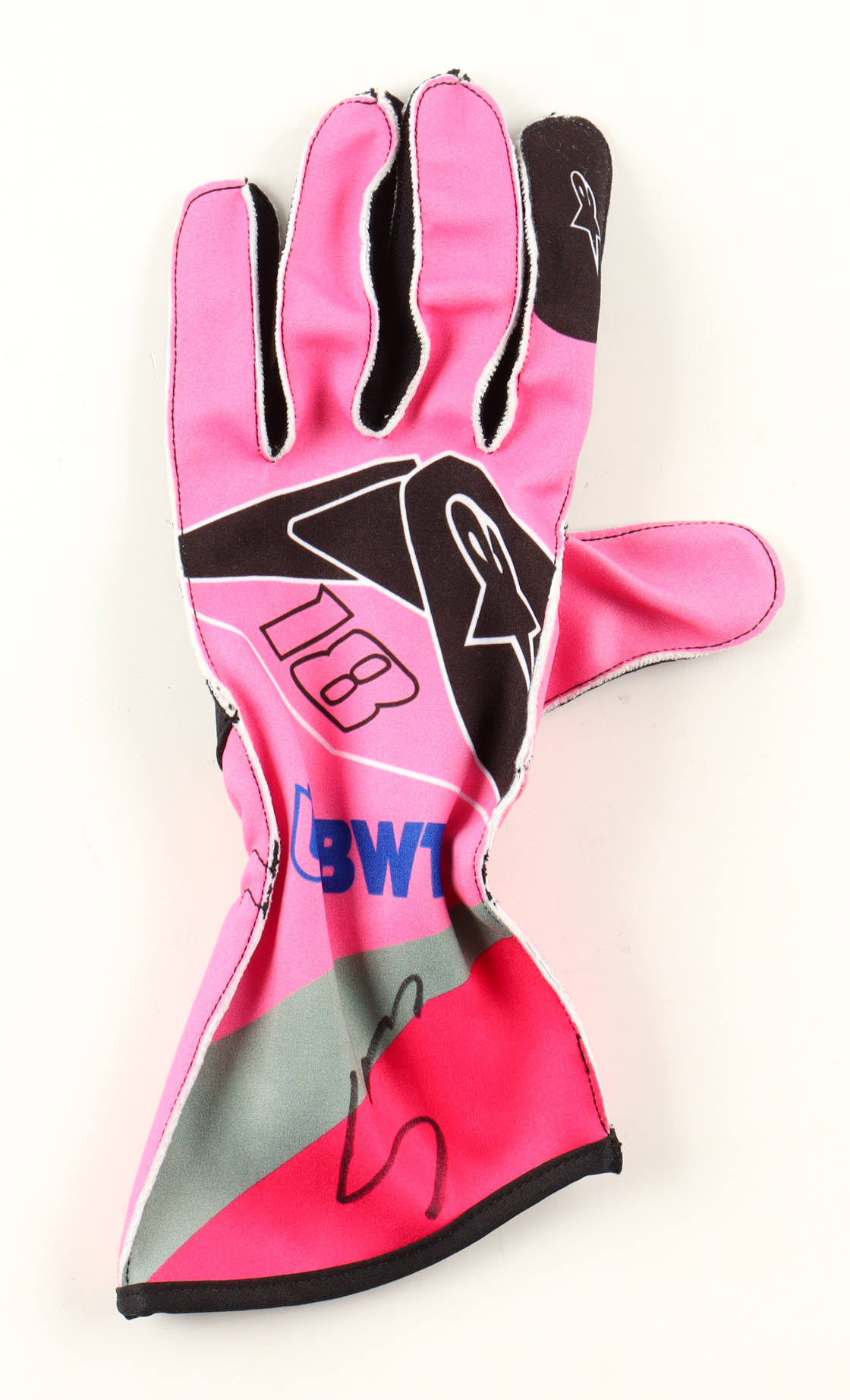 Lance Stroll Signed BWT Alpine Racing Glove (Beckett) at PristineAuction.com Lance Stroll Signed BWT Alpine Racing Glove (Beckett) at PristineAuction.com