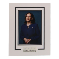Kamala Harris Signed Custom Matted Cut Display (AutographCOA) at PristineAuction.com