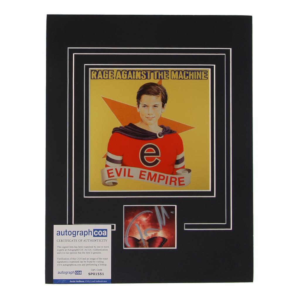 Tom Morello Signed "Evil Empire" 11x14 Custom Matted Cut Display (ACOA) at PristineAuction.com Tom Morello Signed "Evil Empire" 11x14 Custom Matted Cut Display (ACOA) at PristineAuction.com