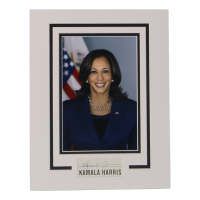 Kamala Harris Signed Custom Matted Cut Display (AutographCOA) at PristineAuction.com