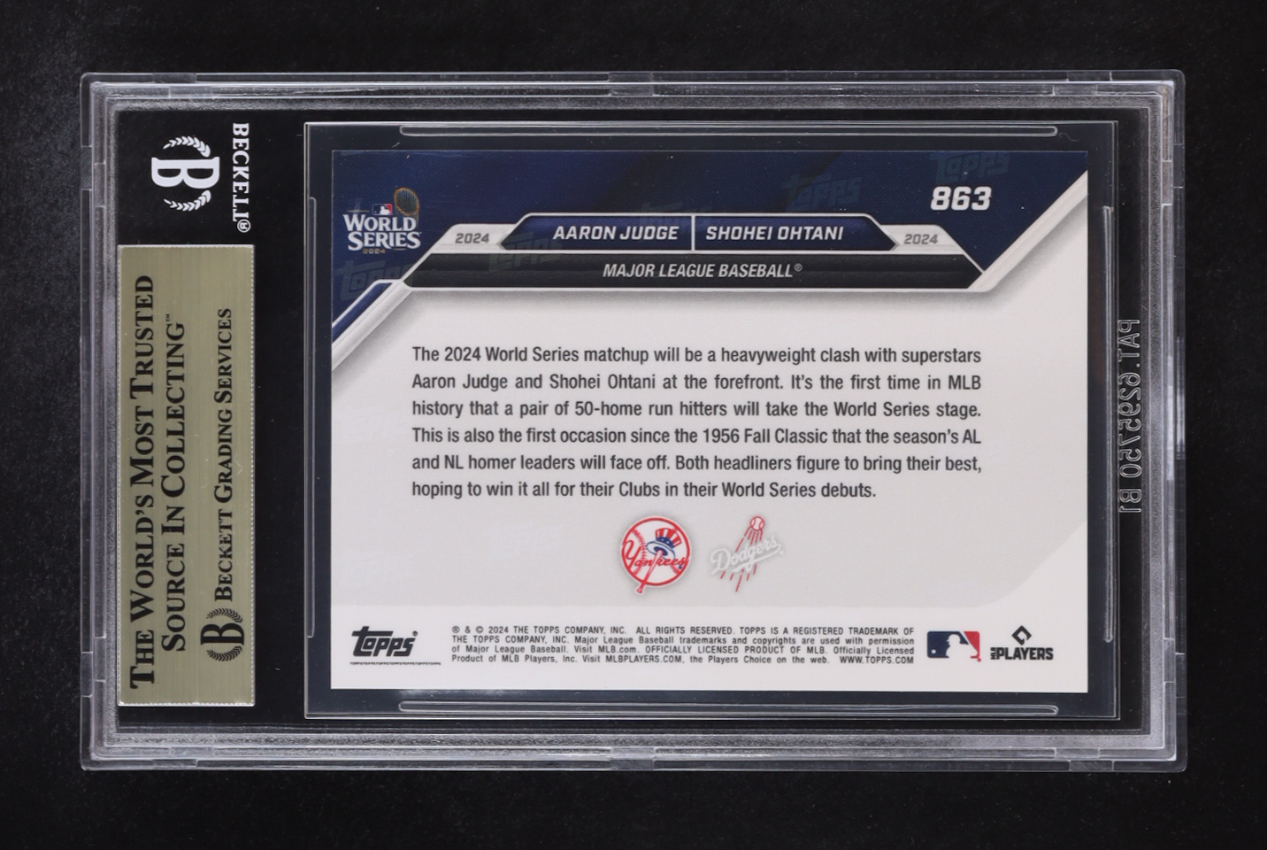 Aaron Judge / Shohei Ohtani 2024 Topps Now #863 (BGS 9.5) at PristineAuction.com Aaron Judge / Shohei Ohtani 2024 Topps Now #863 (BGS 9.5) at PristineAuction.com