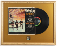 The Beatles "Something New" Custom Framed Vintage Vinyl LP Album with Record & Lapel Pin at PristineAuction.com