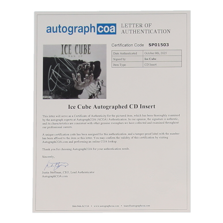 Ice Cube Signed "Man Up" 11x14 Custom Matted Cut Display (ACOA) at PristineAuction.com Ice Cube Signed "Man Up" 11x14 Custom Matted Cut Display (ACOA) at PristineAuction.com