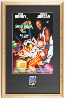 "Space Jam" Custom Framed Print Display with Original Pre-Movie Opening Label Pin at PristineAuction.com