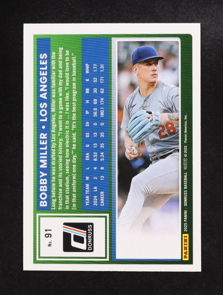 Bobby Miller 2025 Donruss #91 at PristineAuction.com Bobby Miller 2025 Donruss #91 at PristineAuction.com