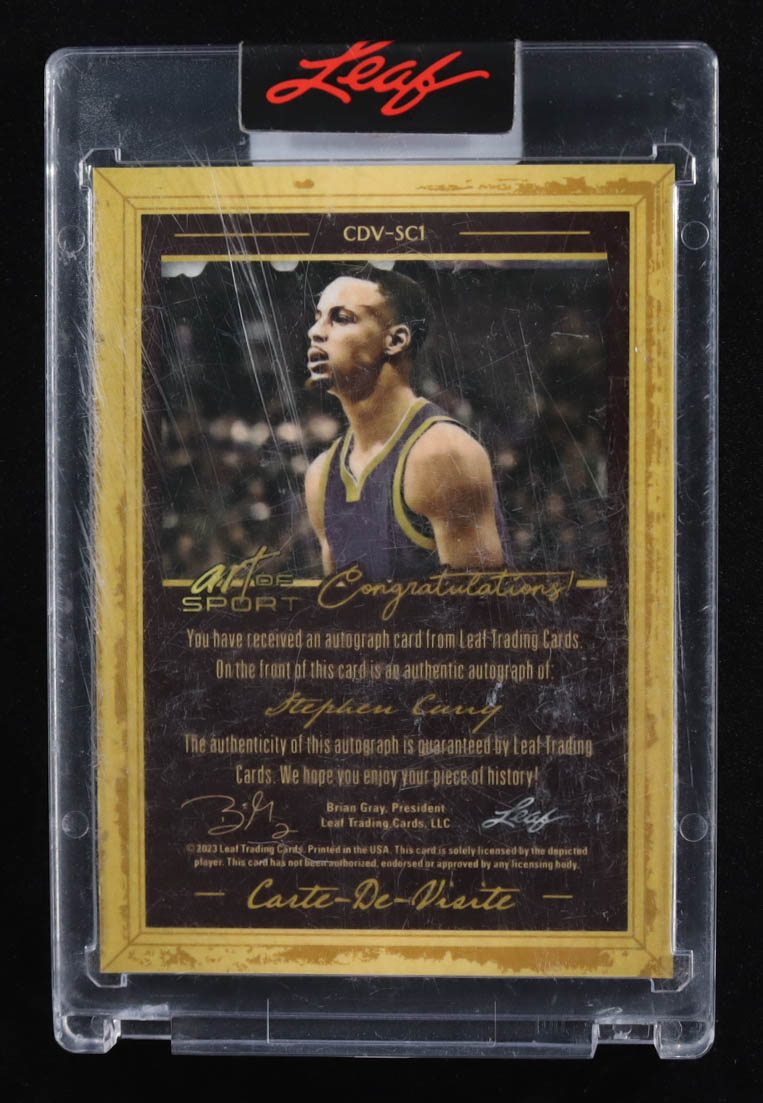Stephen Curry 2023 Leaf Art of Sport Carte-De-Viste Autographs Bronze #CDVSC1 #23/25 at PristineAuction.com Stephen Curry 2023 Leaf Art of Sport Carte-De-Viste Autographs Bronze #CDVSC1 #23/25 at PristineAuction.com