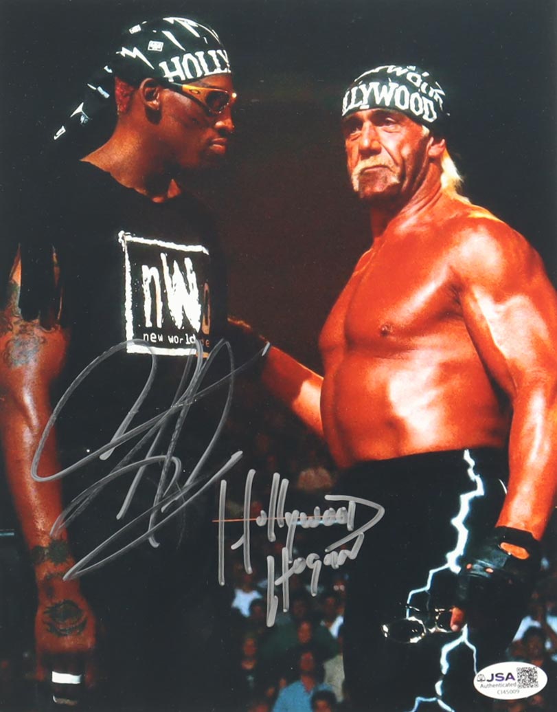 Dennis Rodman & Hulk Hogan Signed 8x10 Photo (JSA) at PristineAuction.com Dennis Rodman & Hulk Hogan Signed 8x10 Photo (JSA) at PristineAuction.com