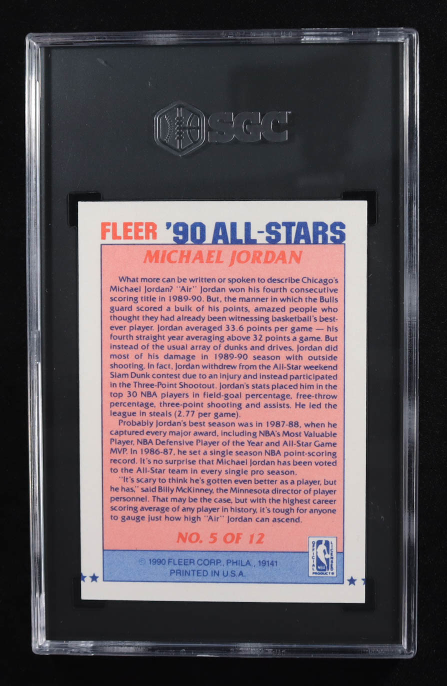 Michael Jordan 1990-91 Fleer All-Stars #5 (SGC 8) at PristineAuction.com Michael Jordan 1990-91 Fleer All-Stars #5 (SGC 8) at PristineAuction.com