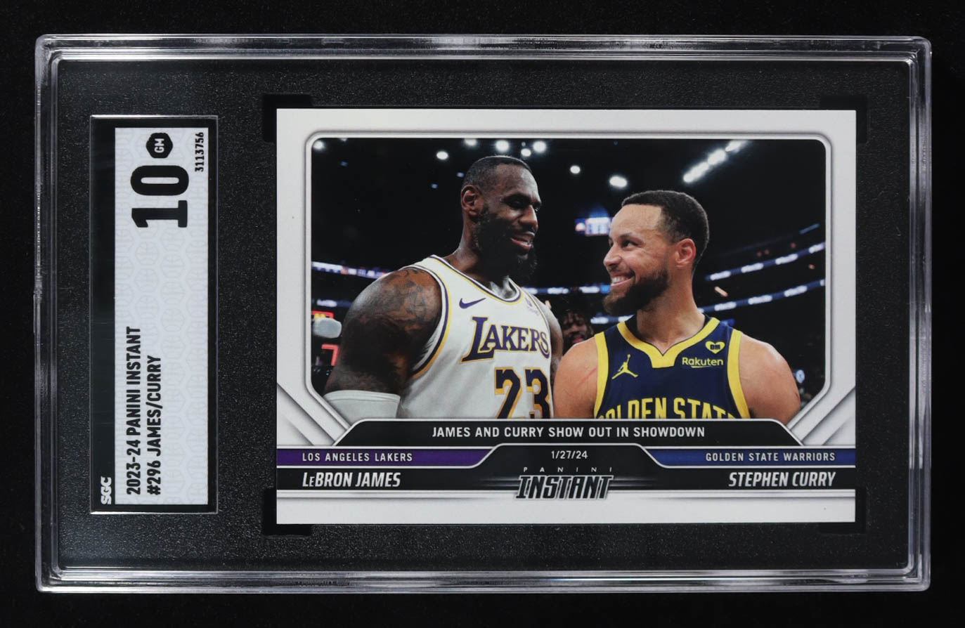 LeBron James / Stephen Curry 2023-24 Panini Instant #296 (SGC 10) at PristineAuction.com LeBron James / Stephen Curry 2023-24 Panini Instant #296 (SGC 10) at PristineAuction.com
