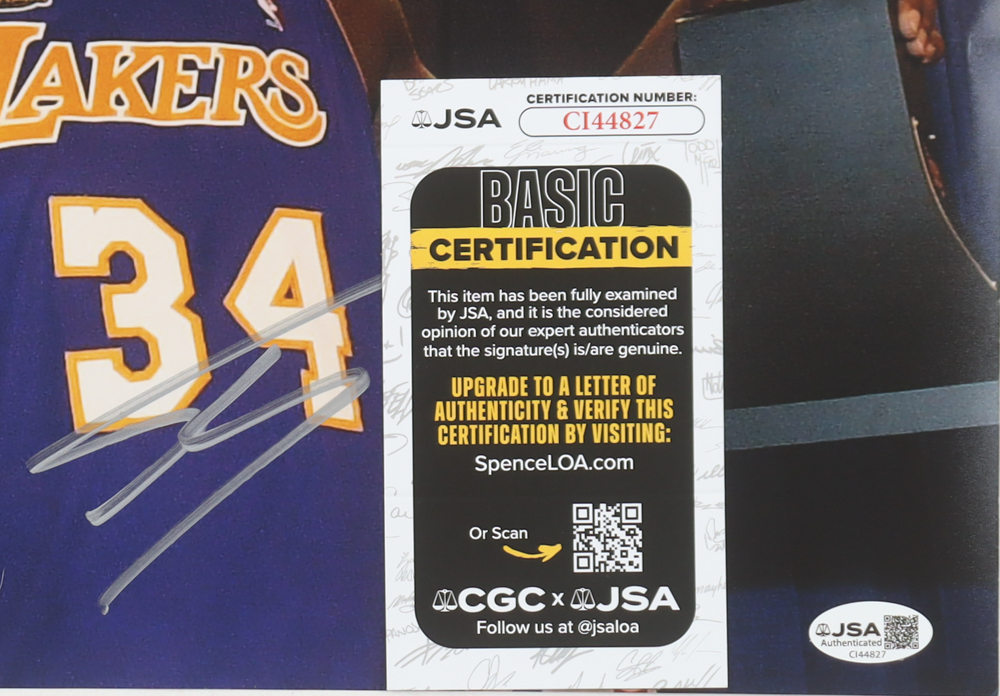 Shaquille O'Neal Signed Lakers 11x14 Photo (JSA) at PristineAuction.com Shaquille O'Neal Signed Lakers 11x14 Photo (JSA) at PristineAuction.com