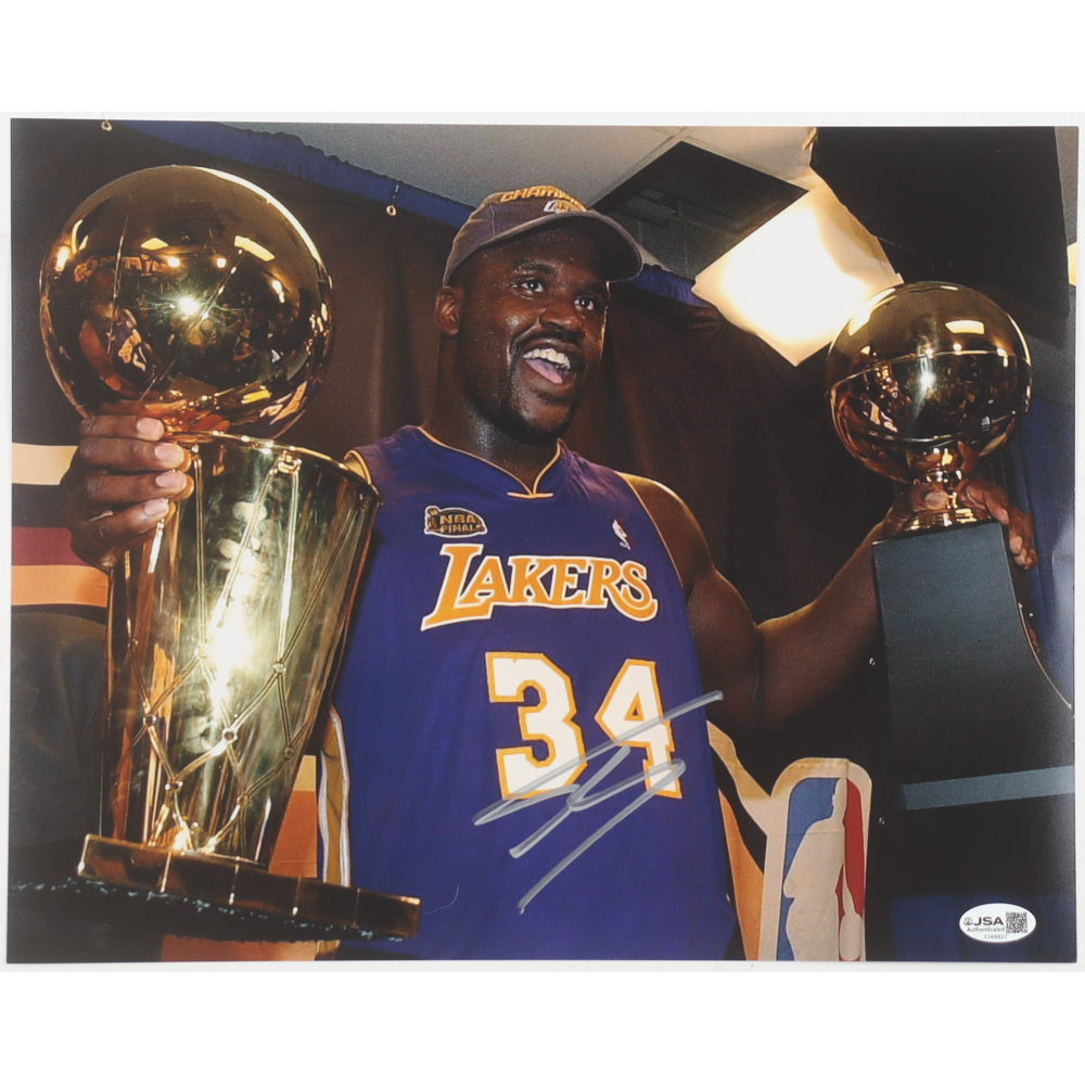Shaquille O'Neal Signed Lakers 11x14 Photo (JSA) at PristineAuction.com Shaquille O'Neal Signed Lakers 11x14 Photo (JSA) at PristineAuction.com