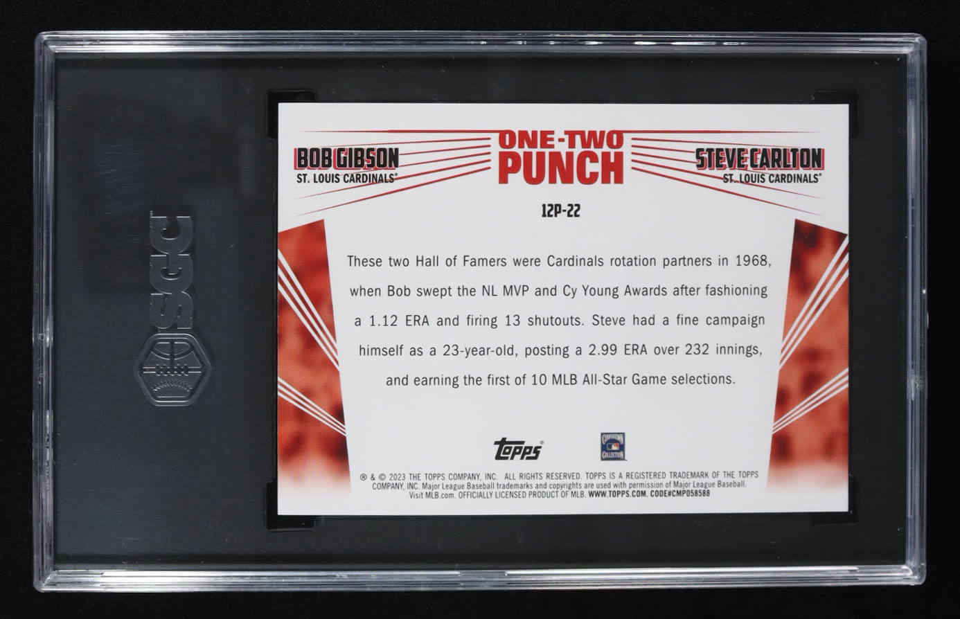 Bob Gibson / Steve Carlton 2023 Topps One Two Punch #12P22 (SGC 9.5) at PristineAuction.com Bob Gibson / Steve Carlton 2023 Topps One Two Punch #12P22 (SGC 9.5) at PristineAuction.com