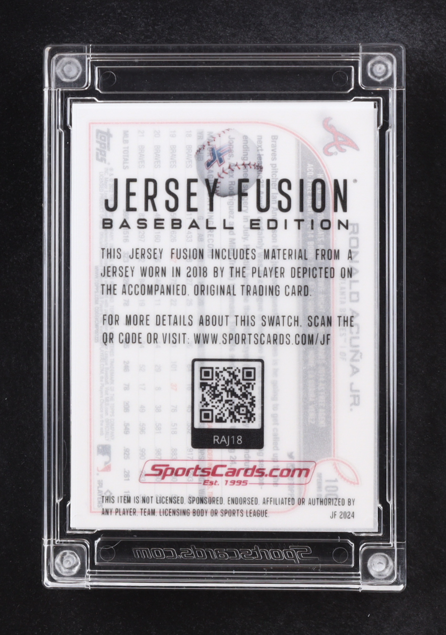 Ronald Acuna Jr. 2024 Jersey Fusion Game-Used Swatch #RAJ18 at PristineAuction.com Ronald Acuna Jr. 2024 Jersey Fusion Game-Used Swatch #RAJ18 at PristineAuction.com