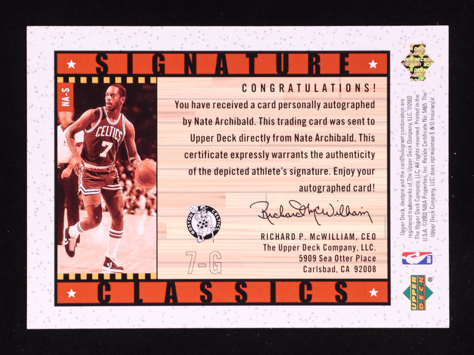 Nate Archibald 2002-03 Upper Deck Generations Signature Classics #NAS at PristineAuction.com Nate Archibald 2002-03 Upper Deck Generations Signature Classics #NAS at PristineAuction.com