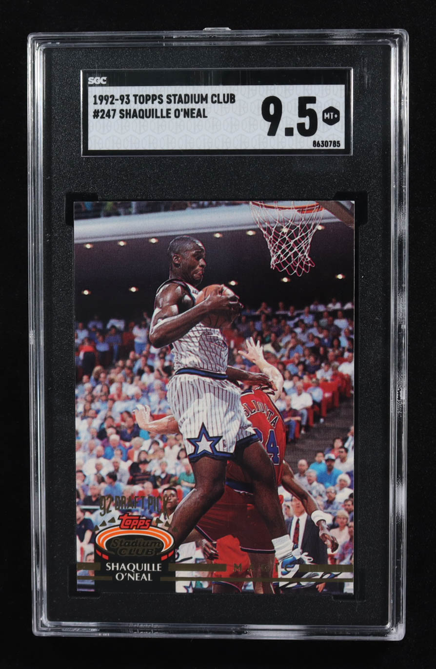 Shaquille O'Neal 1992-93 Stadium Club #247 RC (SGC 9.5) at PristineAuction.com Shaquille O'Neal 1992-93 Stadium Club #247 RC (SGC 9.5) at PristineAuction.com