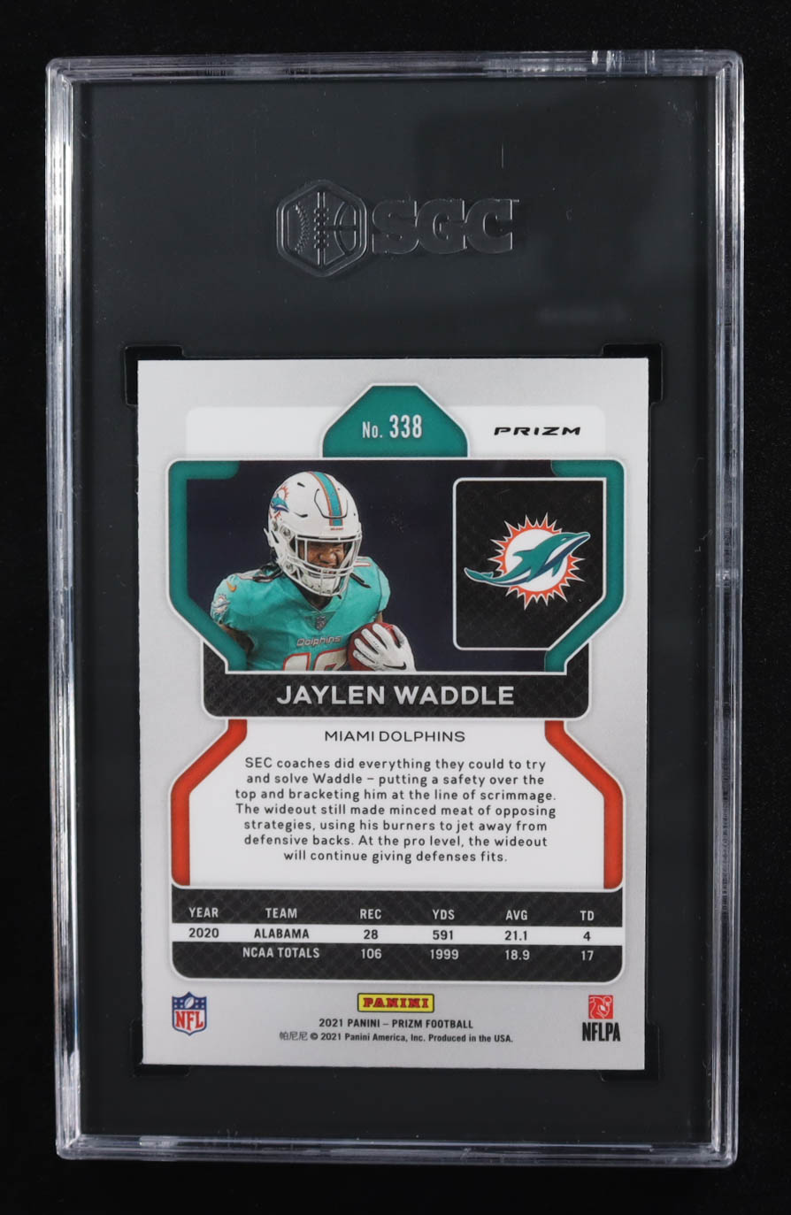 Jaylen Waddle 2021 Panini Prizm Silver Prizm #338 RC (SGC 9) at PristineAuction.com Jaylen Waddle 2021 Panini Prizm Silver Prizm #338 RC (SGC 9) at PristineAuction.com