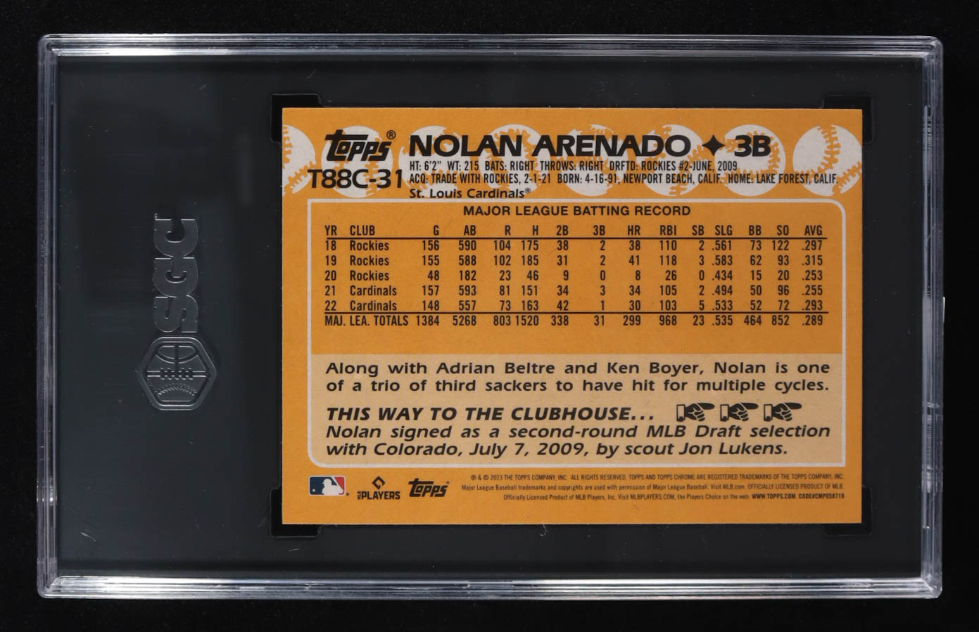 Nolan Arenado 2023 Topps '88 Topps Silver Pack Chrome #T88C31 (SGC 10) at PristineAuction.com Nolan Arenado 2023 Topps '88 Topps Silver Pack Chrome #T88C31 (SGC 10) at PristineAuction.com