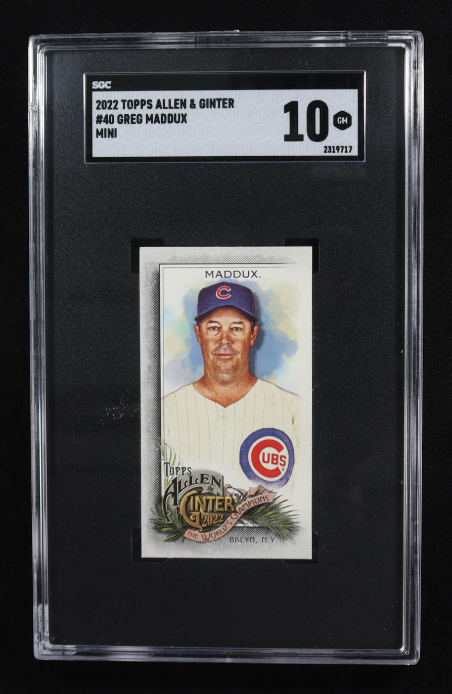 Greg Maddux 2022 Topps Allen and Ginter Mini #40 (SGC 10) at PristineAuction.com Greg Maddux 2022 Topps Allen and Ginter Mini #40 (SGC 10) at PristineAuction.com