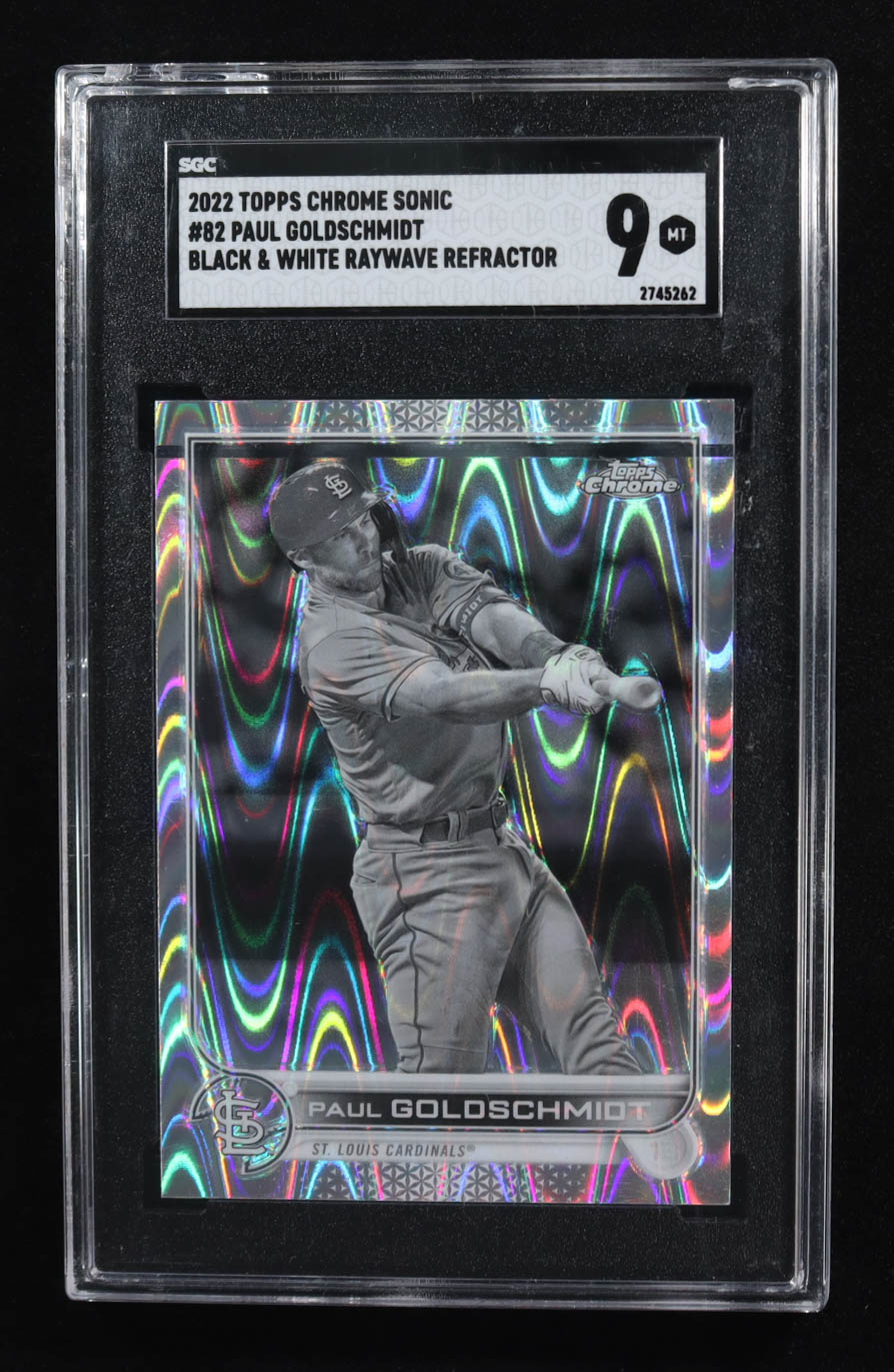 Paul Goldschmidt 2022 Topps Chrome Sonic Black and White RayWave Refractors #82 (SGC 9) at PristineAuction.com Paul Goldschmidt 2022 Topps Chrome Sonic Black and White RayWave Refractors #82 (SGC 9) at PristineAuction.com