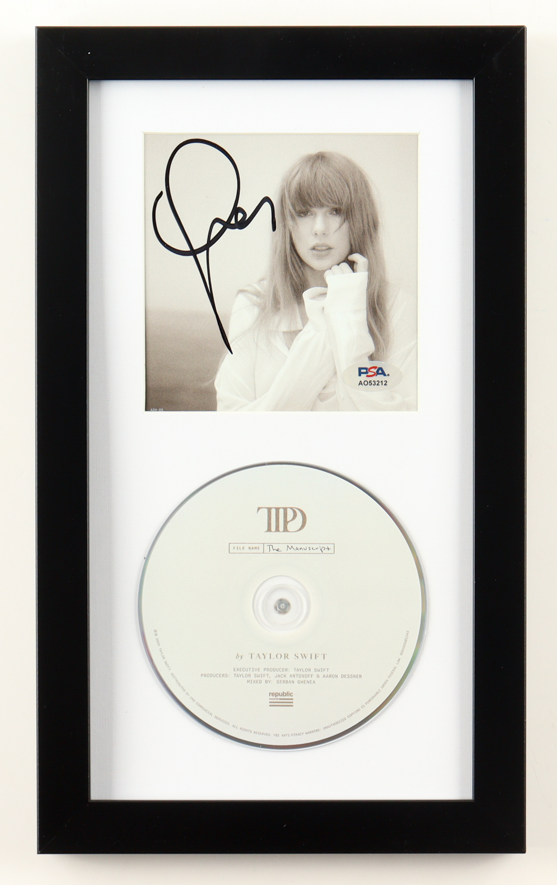 Taylor Swift Signed Custom Framed "The Tortured Poets Department" CD Album Insert Display with Disc (PSA) at PristineAuction.com Taylor Swift Signed Custom Framed "The Tortured Poets Department" CD Album Insert Display with Disc (PSA) at PristineAuction.com