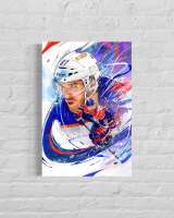Connor McDavid Oilers Custom 9x12 Canvas at PristineAuction.com