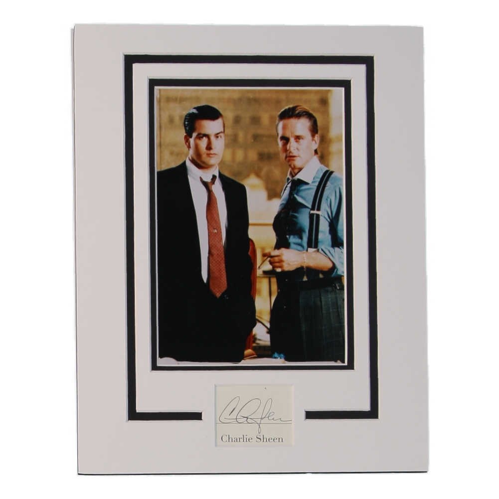 Charlie Sheen Signed "Wall Street" 11x14 Custom Matted Cut Display (ACOA) at PristineAuction.com Charlie Sheen Signed "Wall Street" 11x14 Custom Matted Cut Display (ACOA) at PristineAuction.com