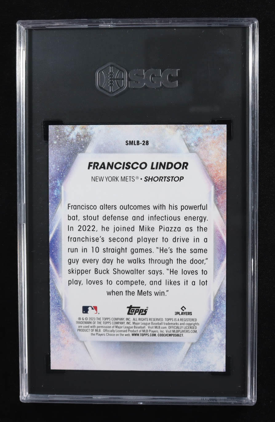 Francisco Lindor 2023 Topps Stars of MLB #SMLB28 (SGC 10) at PristineAuction.com Francisco Lindor 2023 Topps Stars of MLB #SMLB28 (SGC 10) at PristineAuction.com