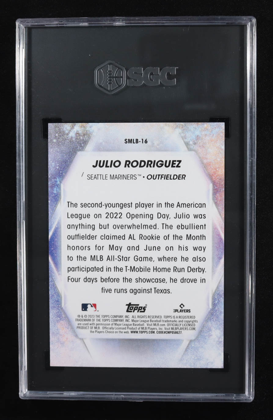 Julio Rodriguez 2023 Topps Stars of MLB #SMLB16 (SGC 10) at PristineAuction.com Julio Rodriguez 2023 Topps Stars of MLB #SMLB16 (SGC 10) at PristineAuction.com