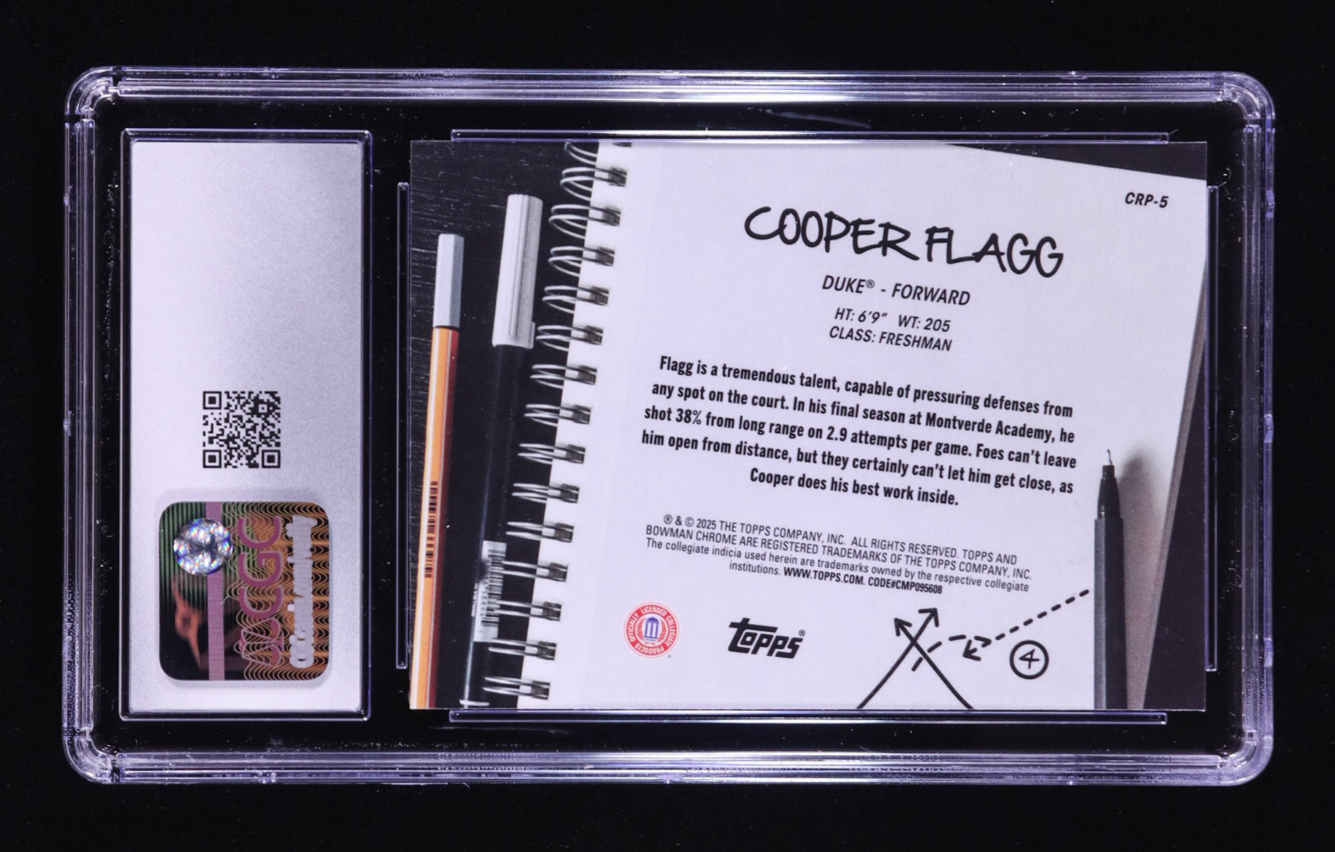 Cooper Flagg 2024-25 Bowman Chrome University College Rule Playbook #CRP5 RC (CGC 10) at PristineAuction.com Cooper Flagg 2024-25 Bowman Chrome University College Rule Playbook #CRP5 RC (CGC 10) at PristineAuction.com