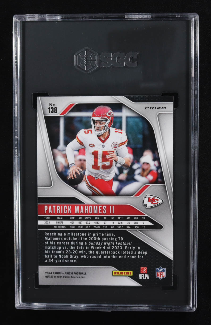 Patrick Mahomes II 2024 Panini Prizm Prizms Green Wave #138 (SGC 9) at PristineAuction.com Patrick Mahomes II 2024 Panini Prizm Prizms Green Wave #138 (SGC 9) at PristineAuction.com