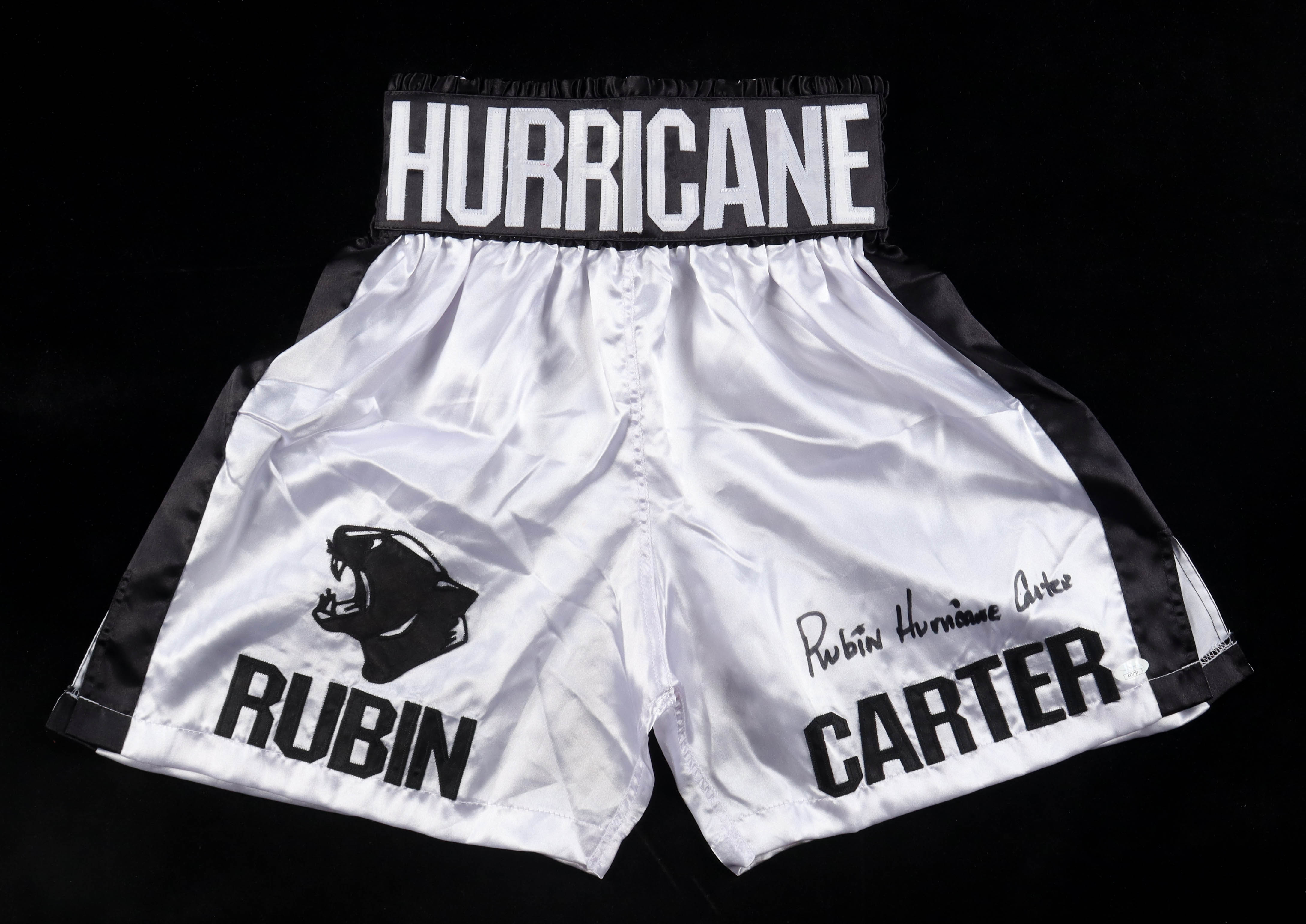 Rubin "Hurricane" Carter Signed Boxing Trunks (JSA) at PristineAuction.com Rubin "Hurricane" Carter Signed Boxing Trunks (JSA) at PristineAuction.com
