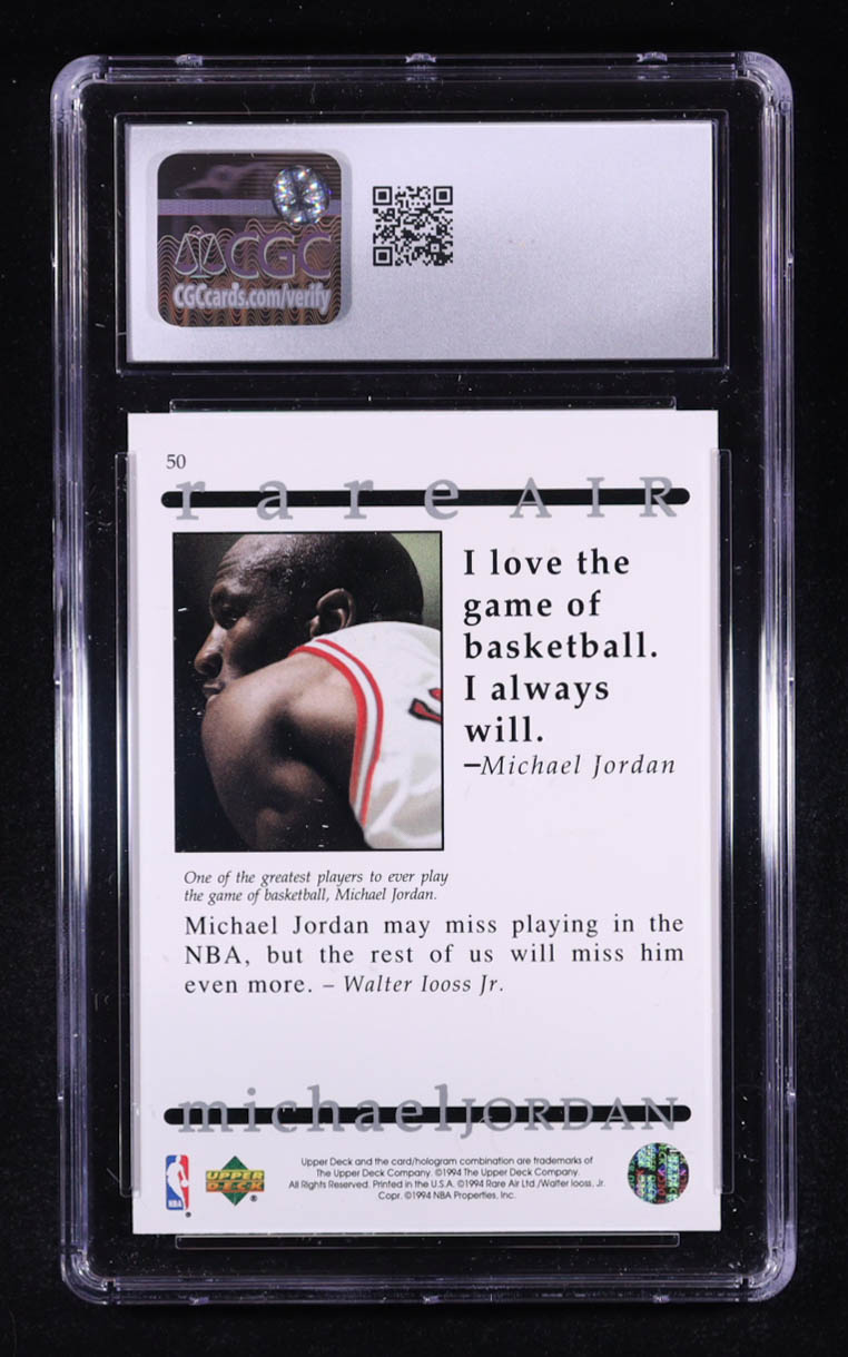 Michael Jordan 1994 Upper Deck Jordan Rare Air #50 (CGC 10) at PristineAuction.com Michael Jordan 1994 Upper Deck Jordan Rare Air #50 (CGC 10) at PristineAuction.com