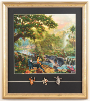 Thomas Kinkade Walt Disney's "Jungle Book" Custom Framed Print Display with (3) Character Pins at PristineAuction.com