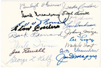 Joe DiMaggio, Hank Greenberg, Burleigh Grimes | Baseball Hall of Famers 4x6 Index Card Signed By (17) (Beckett) at PristineAuction.com