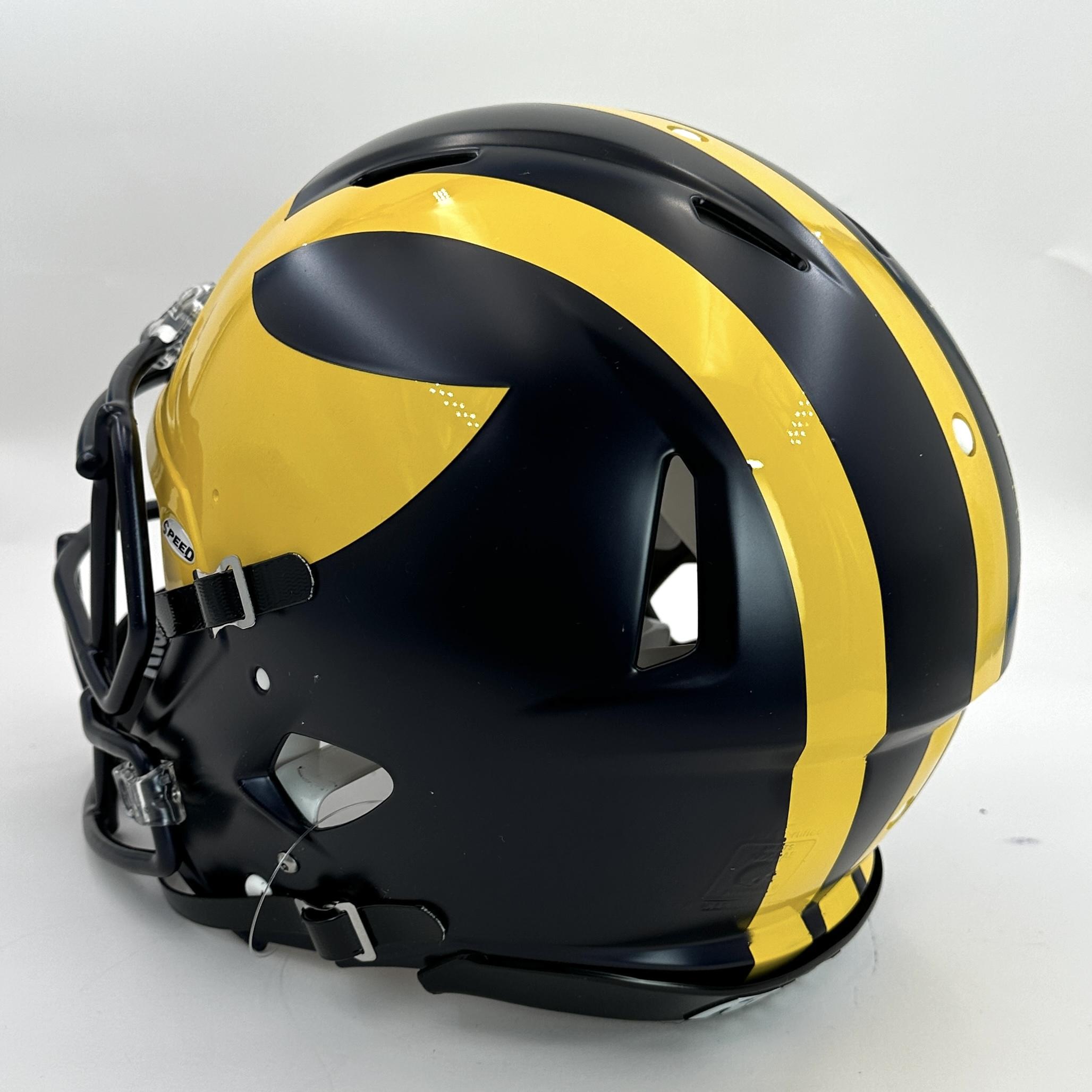 Zak Zinter Signed Michigan Wolverines Full-Size Authentic On-Field Speed Helmet Inscribed "2023 National Champs!" & "Go Blue!" (JSA) at PristineAuction.com Zak Zinter Signed Michigan Wolverines Full-Size Authentic On-Field Speed Helmet Inscribed "2023 National Champs!" & "Go Blue!" (JSA) at PristineAuction.com