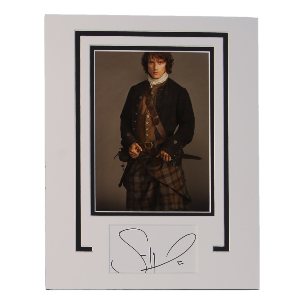 Sam Heughan Signed "Outlander" 11x14 Custom Matted Cut Display (ACOA) at PristineAuction.com Sam Heughan Signed "Outlander" 11x14 Custom Matted Cut Display (ACOA) at PristineAuction.com