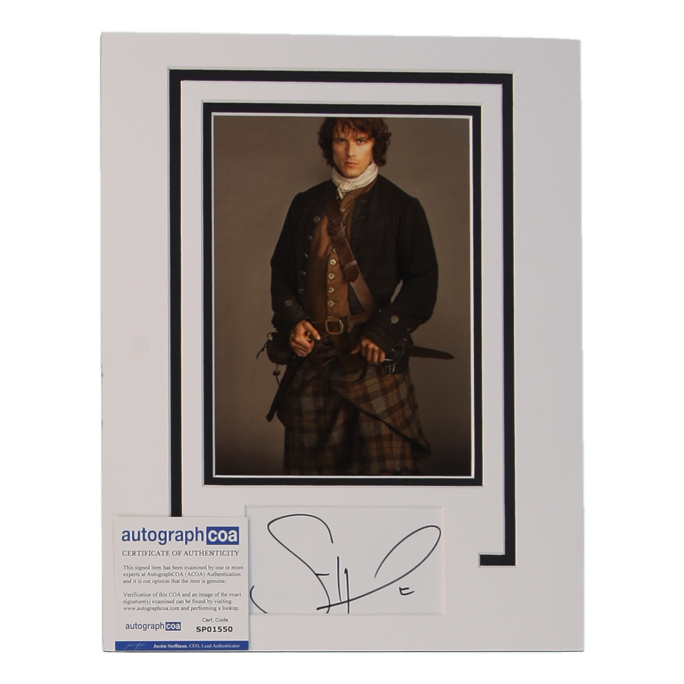 Sam Heughan Signed "Outlander" 11x14 Custom Matted Cut Display (ACOA) at PristineAuction.com Sam Heughan Signed "Outlander" 11x14 Custom Matted Cut Display (ACOA) at PristineAuction.com