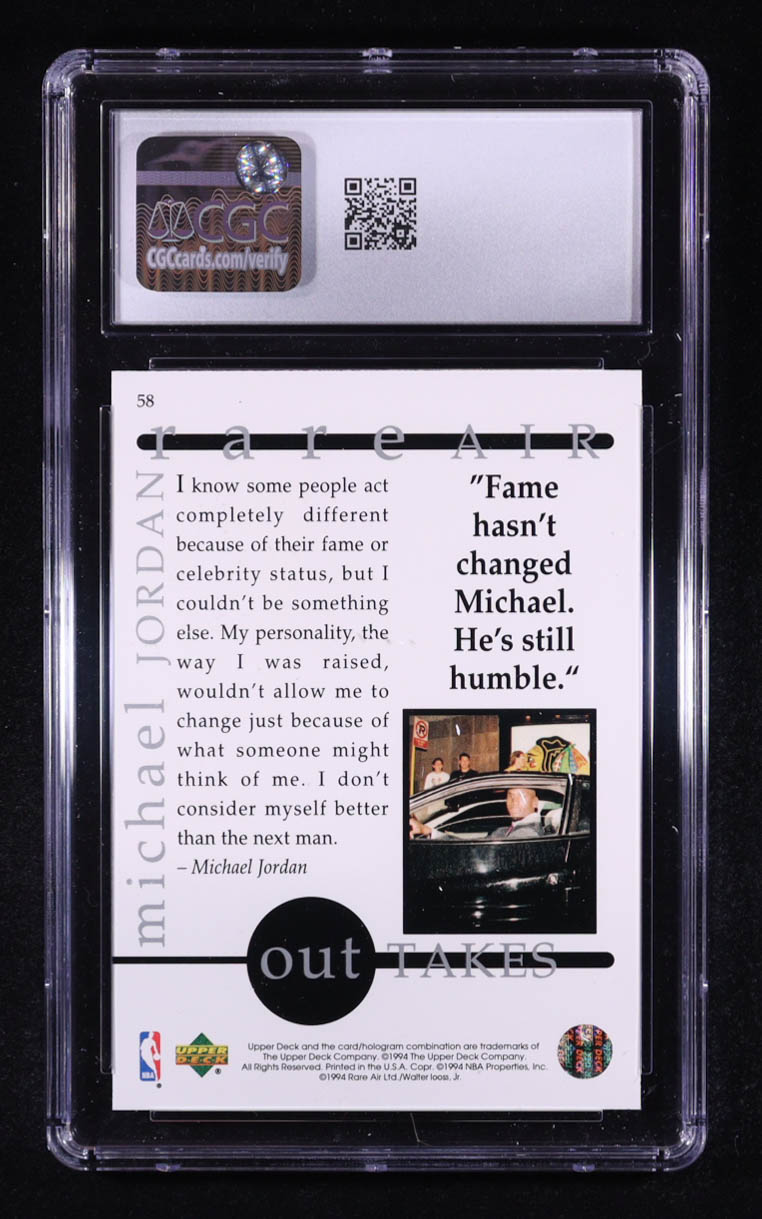 Michael Jordan 1994 Upper Deck Jordan Rare Air #58 (CGC 9.5) at PristineAuction.com Michael Jordan 1994 Upper Deck Jordan Rare Air #58 (CGC 9.5) at PristineAuction.com