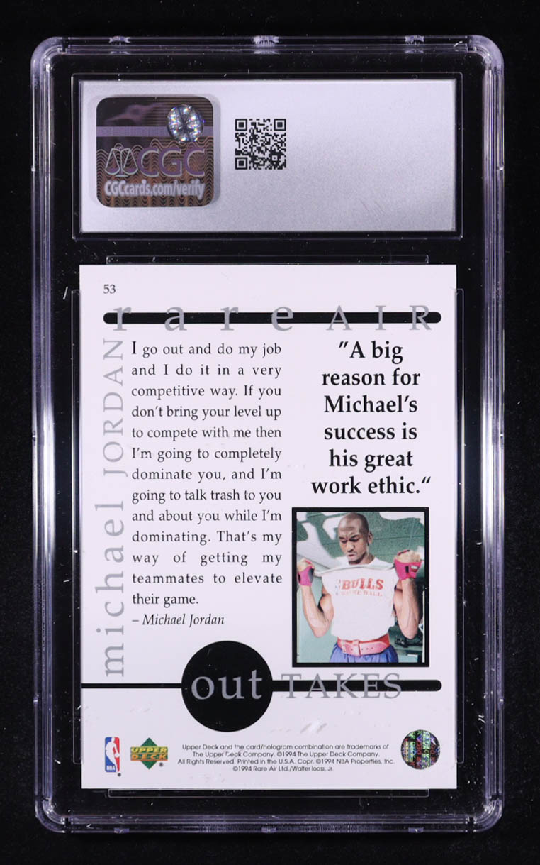 Michael Jordan 1994 Upper Deck Jordan Rare Air #53 (CGC 10) at PristineAuction.com Michael Jordan 1994 Upper Deck Jordan Rare Air #53 (CGC 10) at PristineAuction.com