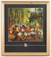 Thomas Kinkade Walt Disney's "Mickey & Minnie Mouse Halloween" Custom Framed Print Display With Mickey & Minnie Pin at PristineAuction.com