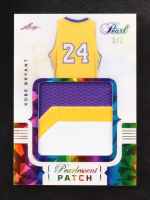 Kobe Bryant / Lionel Messi 2021-22 Leaf Pearlescent Patch 2 Silver Spectrum Rainbow Kaleidoscope #PP23 #1/2 at PristineAuction.com
