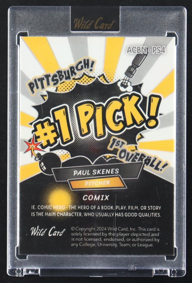 Paul Skenes 2024 Wild Card Alumination Comix #1 Pick! Silver Mojo #ACBNPS4 RC #5/30 at PristineAuction.com Paul Skenes 2024 Wild Card Alumination Comix #1 Pick! Silver Mojo #ACBNPS4 RC #5/30 at PristineAuction.com