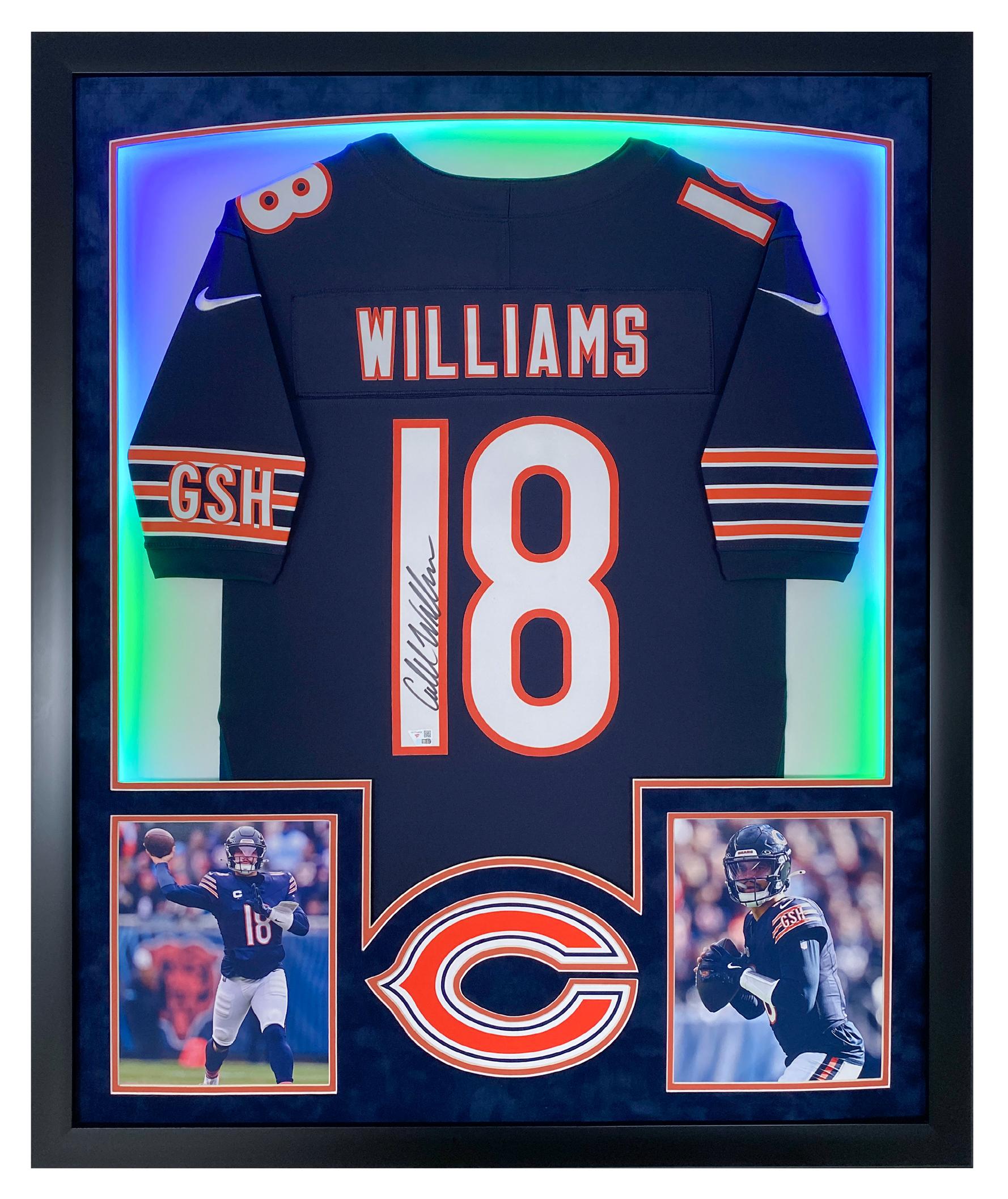 Caleb Williams Signed Bears Custom Framed Jersey Display with LED Lights (Fanatics) at PristineAuction.com Caleb Williams Signed Bears Custom Framed Jersey Display with LED Lights (Fanatics) at PristineAuction.com