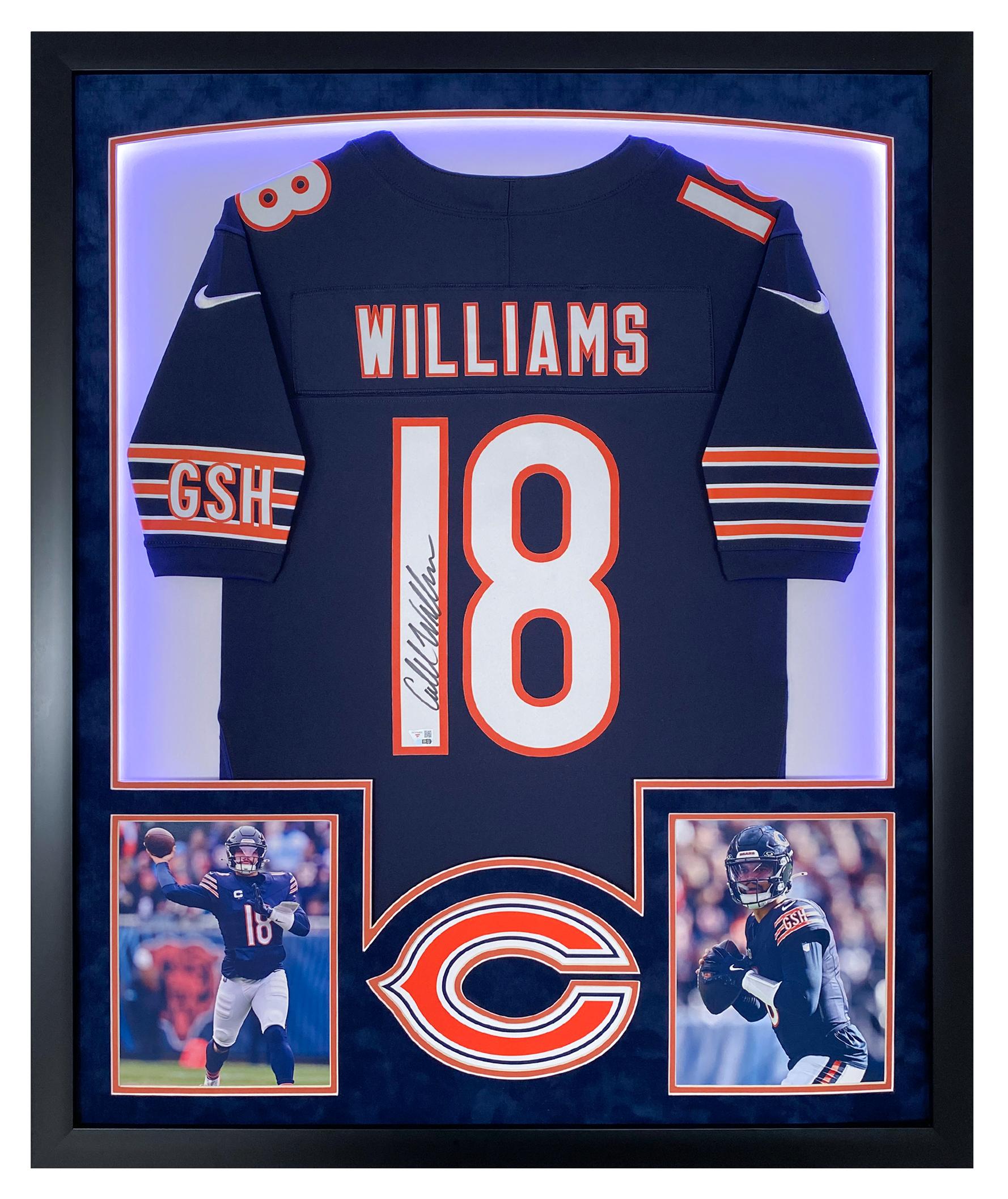 Caleb Williams Signed Bears Custom Framed Jersey Display with LED Lights (Fanatics) at PristineAuction.com Caleb Williams Signed Bears Custom Framed Jersey Display with LED Lights (Fanatics) at PristineAuction.com