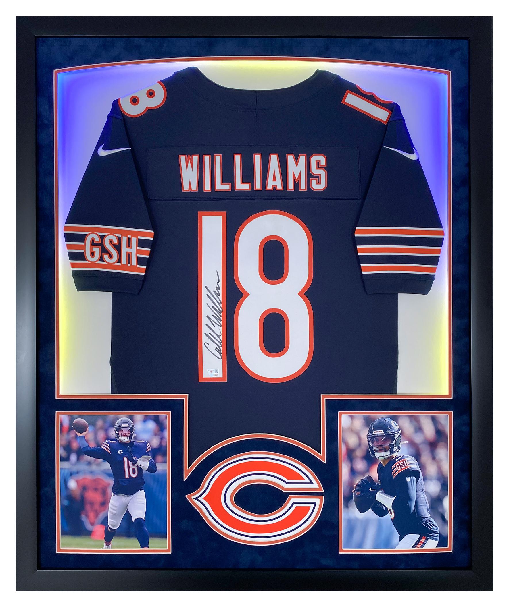 Caleb Williams Signed Bears Custom Framed Jersey Display with LED Lights (Fanatics) at PristineAuction.com Caleb Williams Signed Bears Custom Framed Jersey Display with LED Lights (Fanatics) at PristineAuction.com