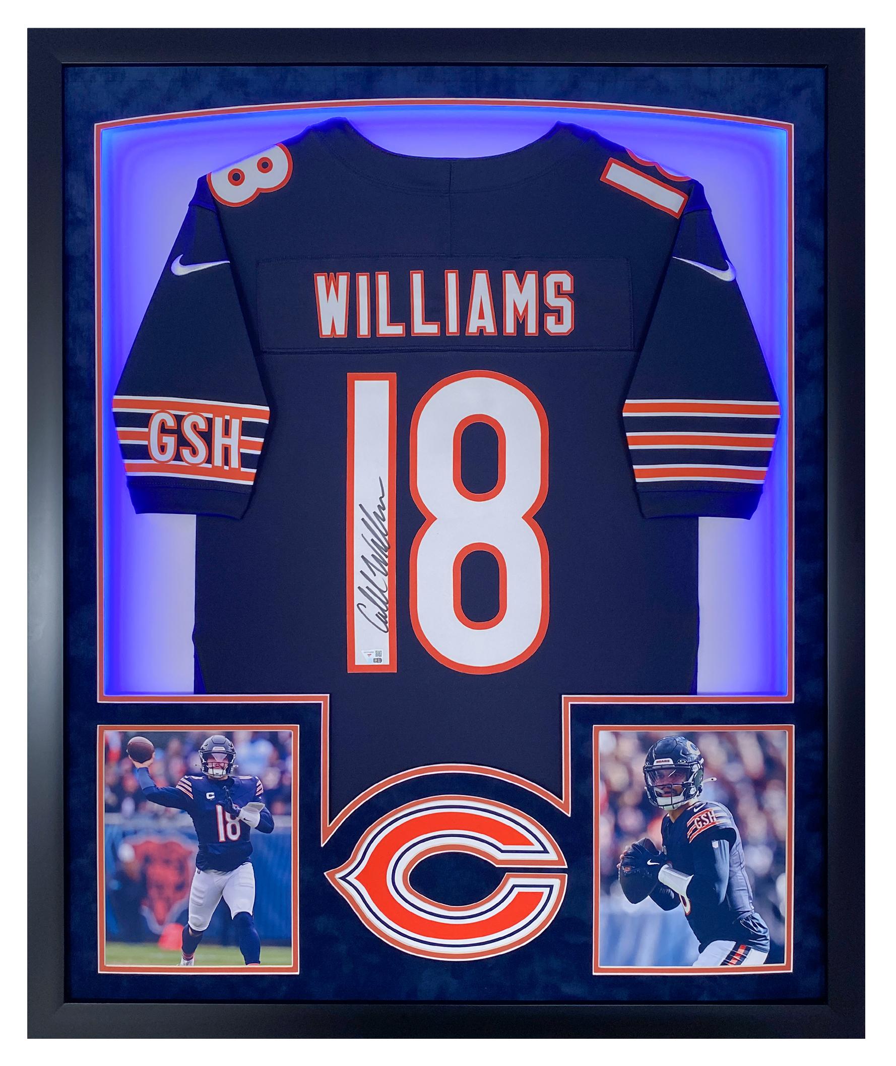 Caleb Williams Signed Bears Custom Framed Jersey Display with LED Lights (Fanatics) at PristineAuction.com Caleb Williams Signed Bears Custom Framed Jersey Display with LED Lights (Fanatics) at PristineAuction.com
