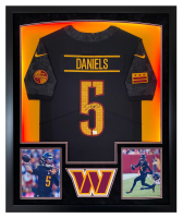 Jayden Daniels Signed Commanders Custom Framed Jersey Display with LED Lights (Fanatics) at PristineAuction.com