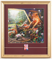 Thomas Kinkade Walt Disney's "Seven Dwarfs" Custom Framed Print Display With Mickey & Minnie Pins at PristineAuction.com
