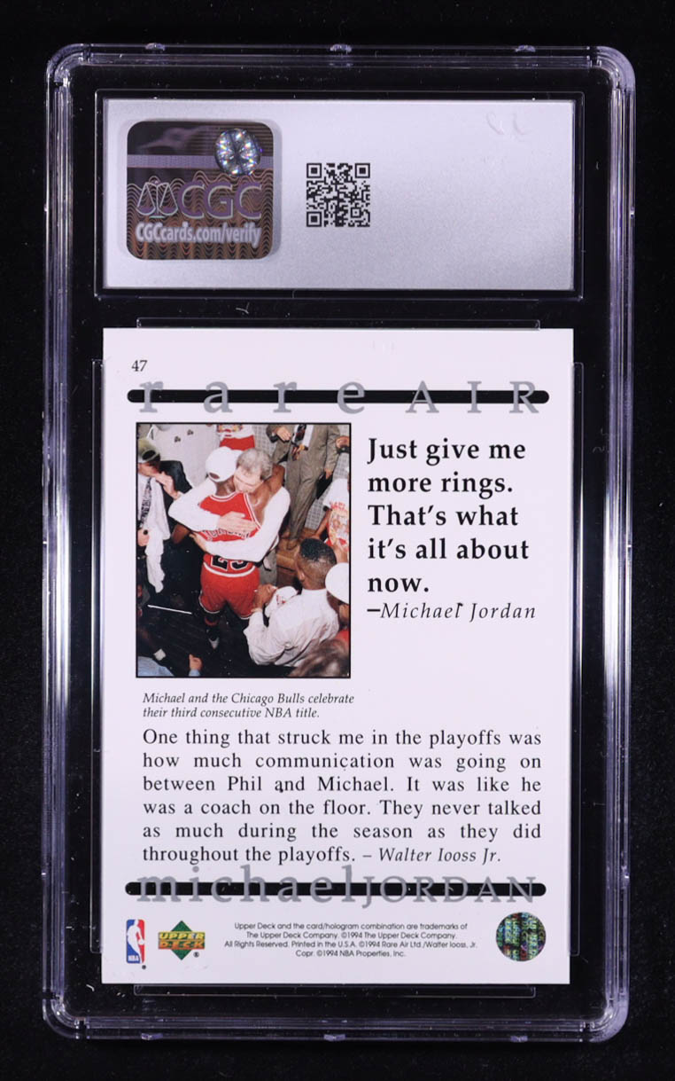 Michael Jordan 1994 Upper Deck Jordan Rare Air #47 (CGC 9.5) at PristineAuction.com Michael Jordan 1994 Upper Deck Jordan Rare Air #47 (CGC 9.5) at PristineAuction.com