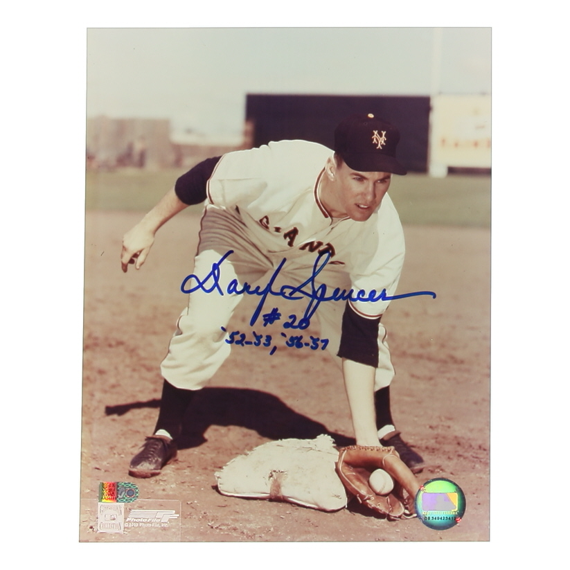 Daryl Spencer Signed Giants 8x10 Photo Inscribed "'52-'53, '56-'57" (AIV) at PristineAuction.com Daryl Spencer Signed Giants 8x10 Photo Inscribed "'52-'53, '56-'57" (AIV) at PristineAuction.com